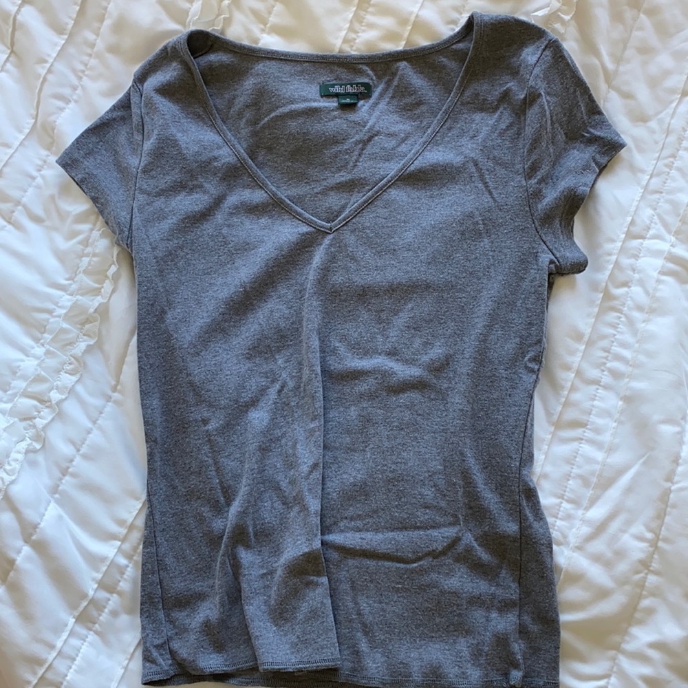 Grey v neck shirt